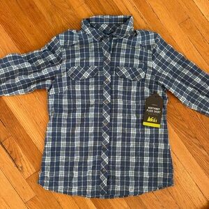 NWT REI Women’s Northway Plaid Shirt UPF 30 | Snap Button Outdoor Flannel M